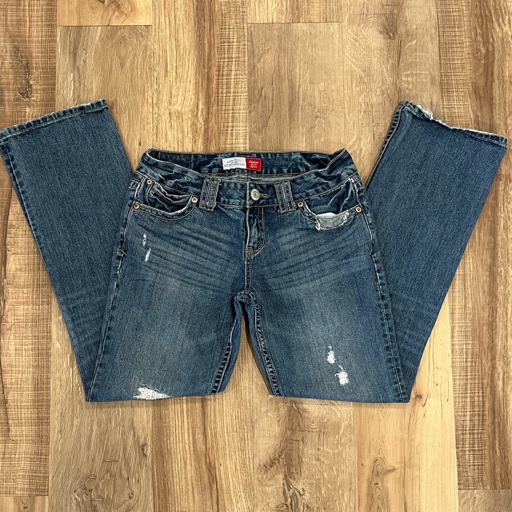 Distressed Blue Jeans